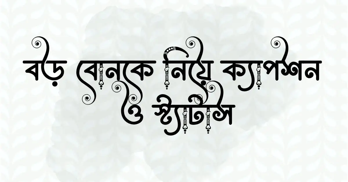 বড় বোনকে নিয়ে ক্যাপশন ও স্ট্যাটাস